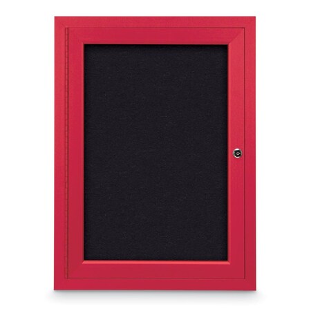 United Visual Products Slim Enclosed Corkboard, 11"x13-1/2", Satin Alum Frame/Burgundy UVEB1113-SATIN-DBURGU